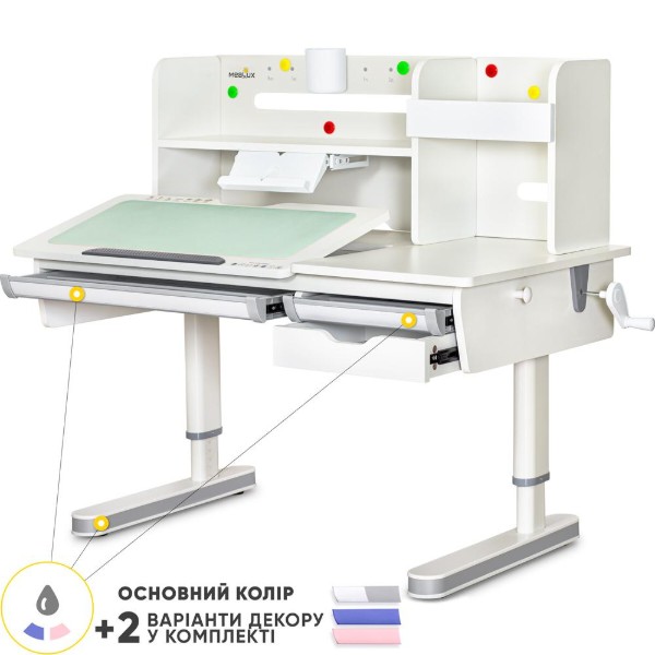 Фото - Парта школьная Mealux Montreal 2 WG (BD-670-2 WG с полкой)